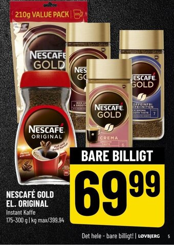 Løvbjerg NESCAFÉ GOLD EL. ORIGINAL tilbud