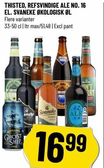 THISTED, REFSVINDIGE ALE NO. 16 EL. SVANEKE ØKOLOGISK ØL