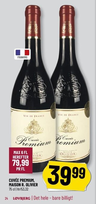 Løvbjerg CUVÉE PREMIUM, MAISON R. OLIVIER 75 cl tilbud