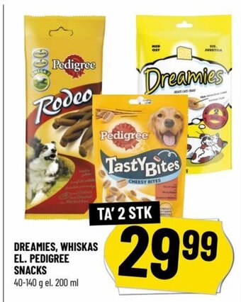 Løvbjerg DREAMIES, WHISKAS EL. PEDIGREE SNACKS tilbud