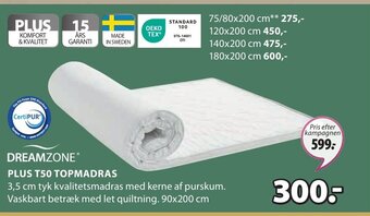 JYSK PLUS T50 TOPMADRAS tilbud
