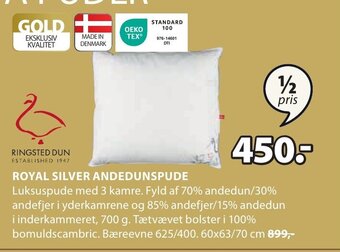 JYSK ROYAL SILVER ANDEDUNSPUDE tilbud