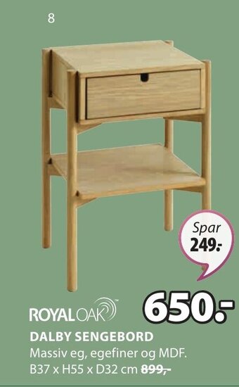 JYSK DALBY SENGEBORD tilbud