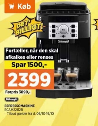 Power Delonghi espressomaskine tilbud