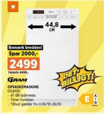 Power Gram opvaskemaskine tilbud