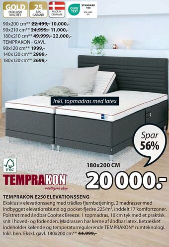 JYSK Temprakon elevationsseng tilbud