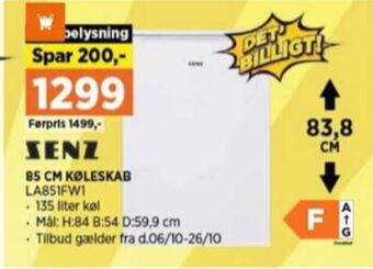 Power Senz køleskab tilbud