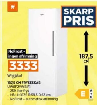 Power Whirlpool fryseskab tilbud