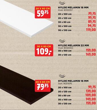 jem & fix Hylde melamin 22 mm tilbud