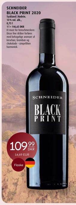 Scandinavian Park Schneider black print 2020 tilbud