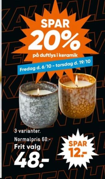 Bilka Ukendt duftlys tilbud
