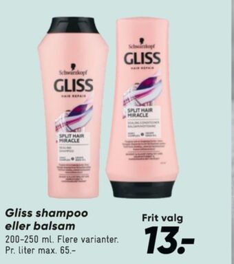 Bilka Gliss shampoo tilbud