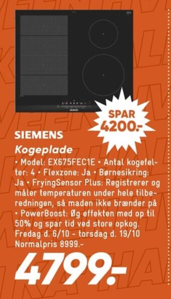 Bilka Siemens kogeplade tilbud