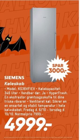 Bilka Siemens køleskab tilbud