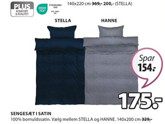 JYSK SENGESÆT I SATIN tilbud