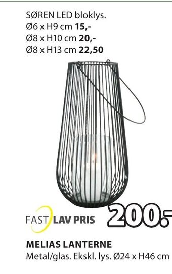 JYSK MELIAS LANTERNE tilbud