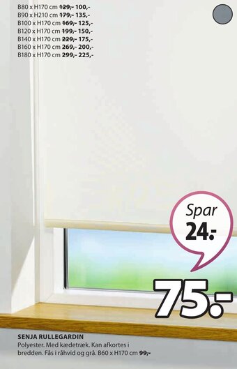 JYSK SENJA RULLEGARDIN tilbud