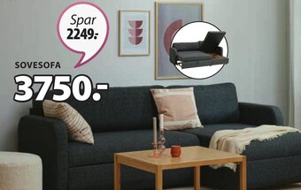 JYSK JETSMARK SOVESOFA MED CHAISELONG tilbud
