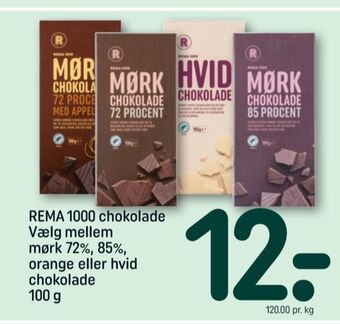 Rema 1000 chokoladeplade mørk 72%