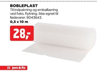 jem & fix Ukendt boblefolie tilbud
