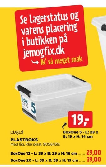 jem & fix Plast1 opbevaringsboks tilbud