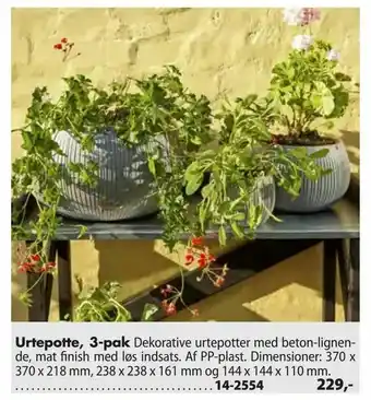 Biltema Urtepotte, 3-pak tilbud