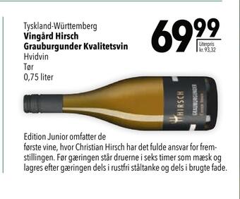 Citti Vingård hirsch grauburgunder kvalitetsvin tilbud