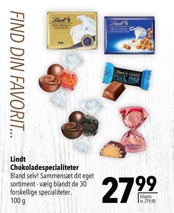 Citti Lindt chokoladespecialiteter tilbud