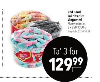 Citti Red band lakrids eller vingummi tilbud