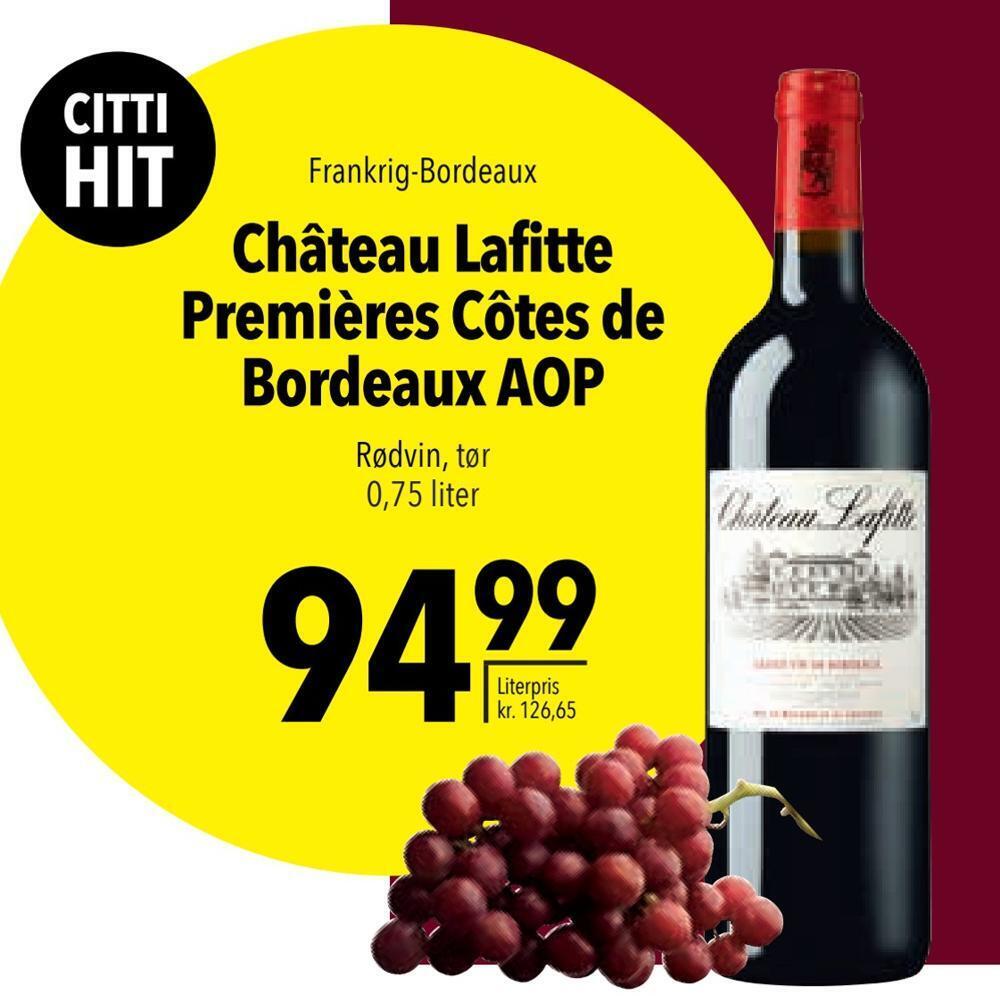 Château lafitte premières côtes de bordeaux aop tilbud hos Citti