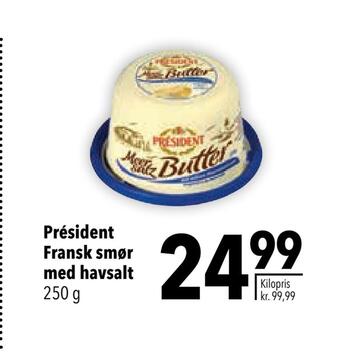Président fransk smør med havsalt