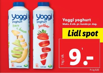 Lidl Yoggi yoghurt tilbud
