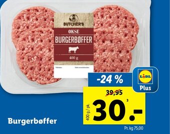 Lidl Burgerbøffer tilbud
