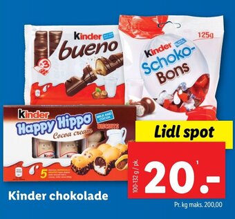 Lidl Kinder chokolade tilbud