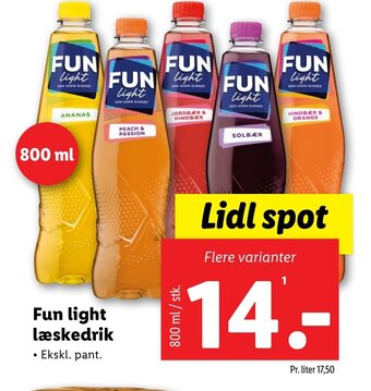 Lidl Fun light læskedrik tilbud