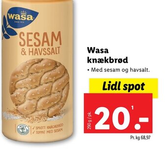 Lidl Wasa knækbrød tilbud