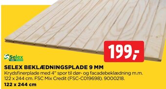 jem & fix SELEX BEKLÆDNINGSPLADE 9 MM tilbud