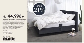 SengeSpecialisten Tempur spring box elevationsseng tilbud