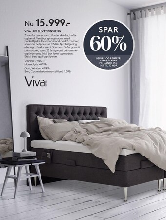 SengeSpecialisten Viva lux elevetationsseng tilbud