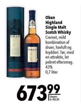 Oban highalnd single malt scotch whisky