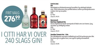 Citti I citti har vi over 240 slags gin tilbud