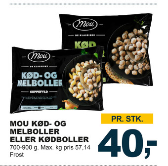 Let-Køb Mou kød- og melboller eller kødboller tilbud