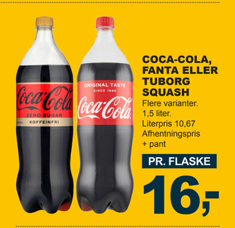 Let-Køb Coca-cola, fanta eller tuborg squash tilbud