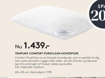 SENG Tempur comfort pureclean hovedpude tilbud