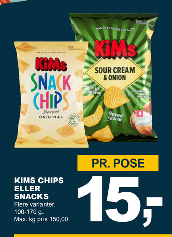 Let-Køb Kims chips eller snacks tilbud