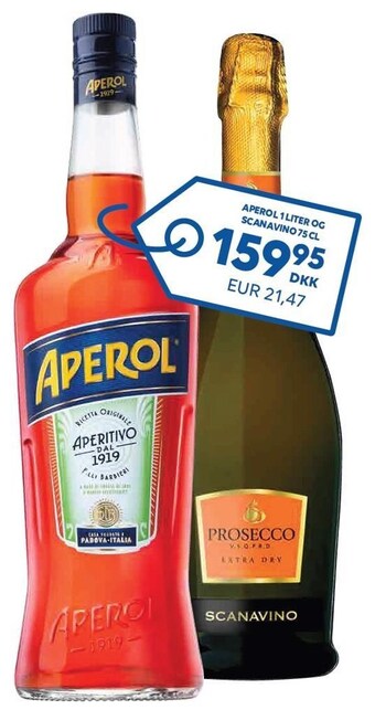 Aperol 1 liter og scanavino 75 cl