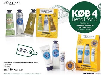 Scandlines Travel Shop Soft hands trio eller shea travel must-haves tilbud