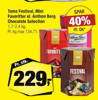 Calle Toms festival, mini favoritter el. anthon berg chocolate selection tilbud