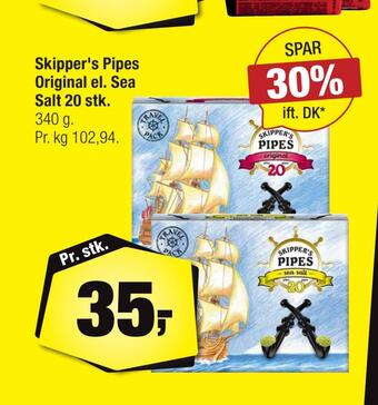 Calle Skipper's pipes original el. sea salt 20 stk tilbud