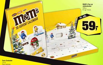 Calle M&m's pop-up julekalender tilbud